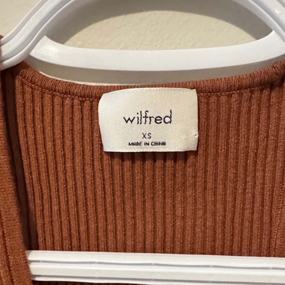Wilfred Ribbed Button-Front Tank Top - Rust Brown - Picture 2 of 3